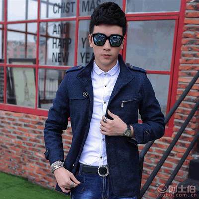 经典与潮流的碰撞 名仕狼男装风衣中长款立领韩版休闲大衣深度解析